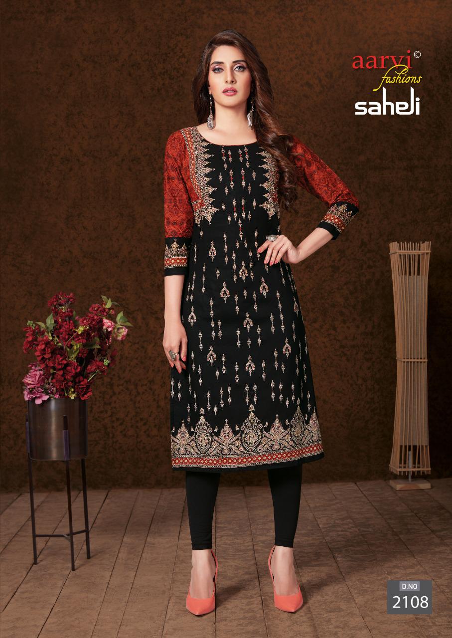 Aarvi Saheli 11 Latest Fancy Designer Cotton Printed Kurti Material